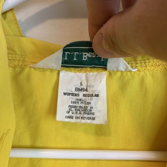 L.L. Bean Womens Yellow Anorak Jacket Size Large - Picture 8 of 9